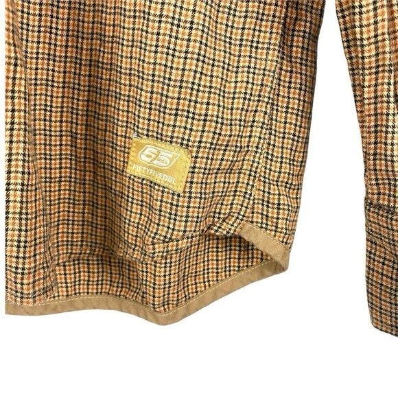 55DSL Diesel Mens Mustard Plaid Button Up Long Sleeve Shirt US L - Picture 5 of 8